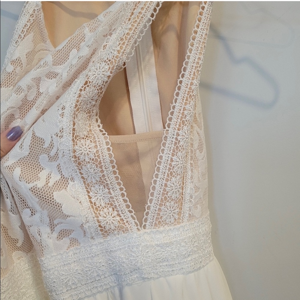 Lulu's Forever and Always White Maxi Dress Small - Picture 7 of 16